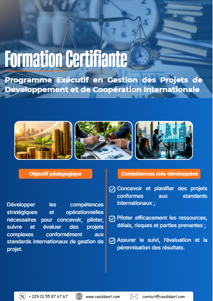 Programme Exécutif en Gestion des Projets de Développement et de Coopération Internationale